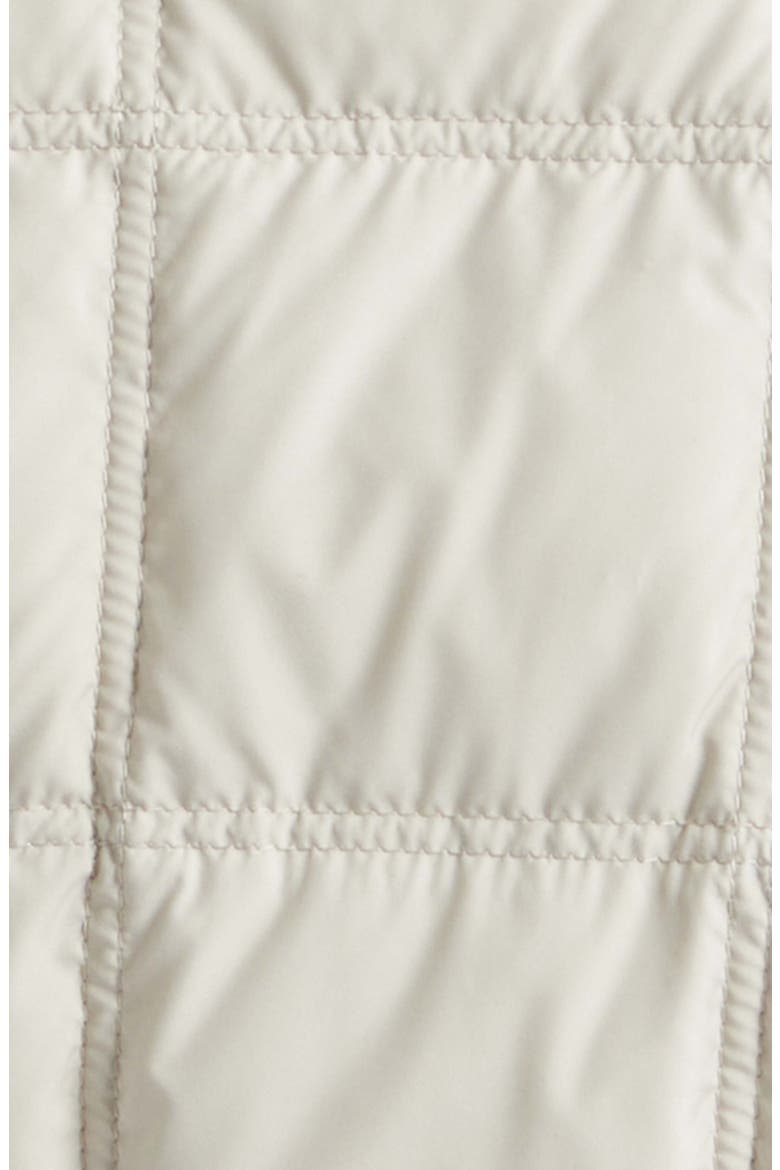 Cygnes Quilted Down Jacket with Faux Fur Collar, Alternate, color, BEIGE