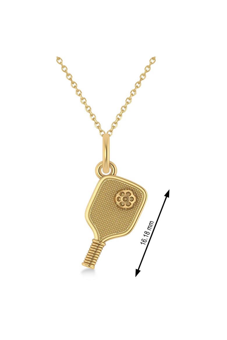 Womens Pickleball Paddle Pendant Necklace 14K, Alternate, color, Yellow Gold