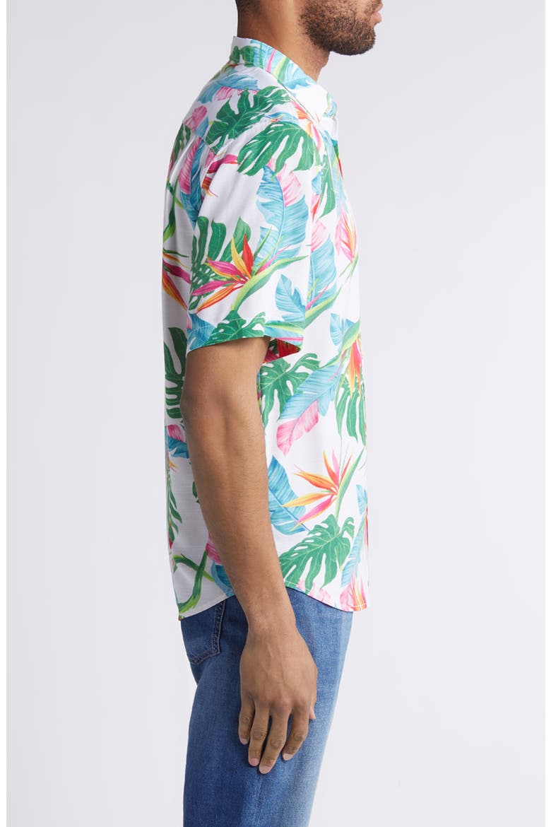Veracruz Cay Tropic Toss Short Sleeve Button-Up Shirt, Alternate, color, WHITE