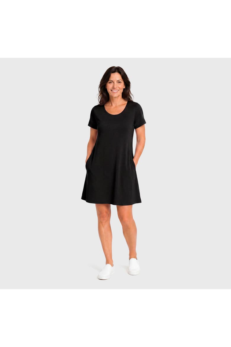 Women's Soft 100% Supima Cotton T-Shirt Pocket Cover-Up Dress, Main, color, Black