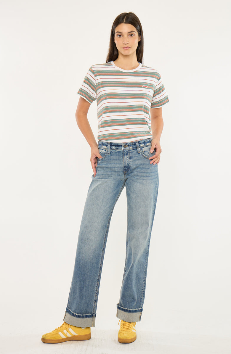 KanCan Irine Low Slung Baggy Straight Jeans, Alternate, color, Medium Dark Wash