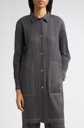 Pleats Please Issey Miyake Trompe l'Oeil Pleated Shirt Jacket