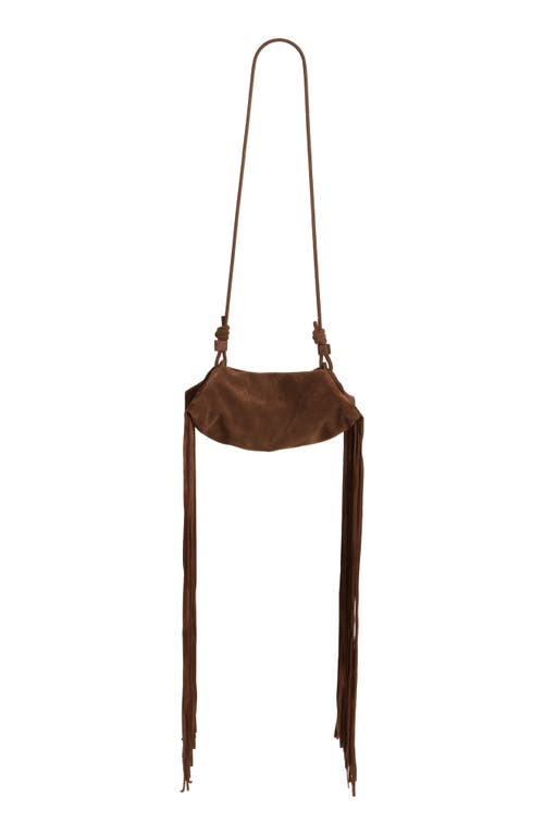 Altuzarra Mini Origami Fringe Suede Crossbody Bag In Brown