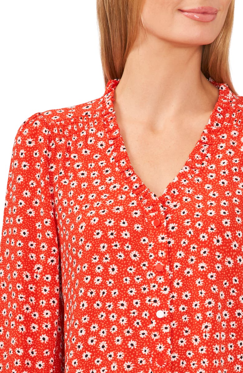 CeCe Floral Print Blouse, Alternate, color, 