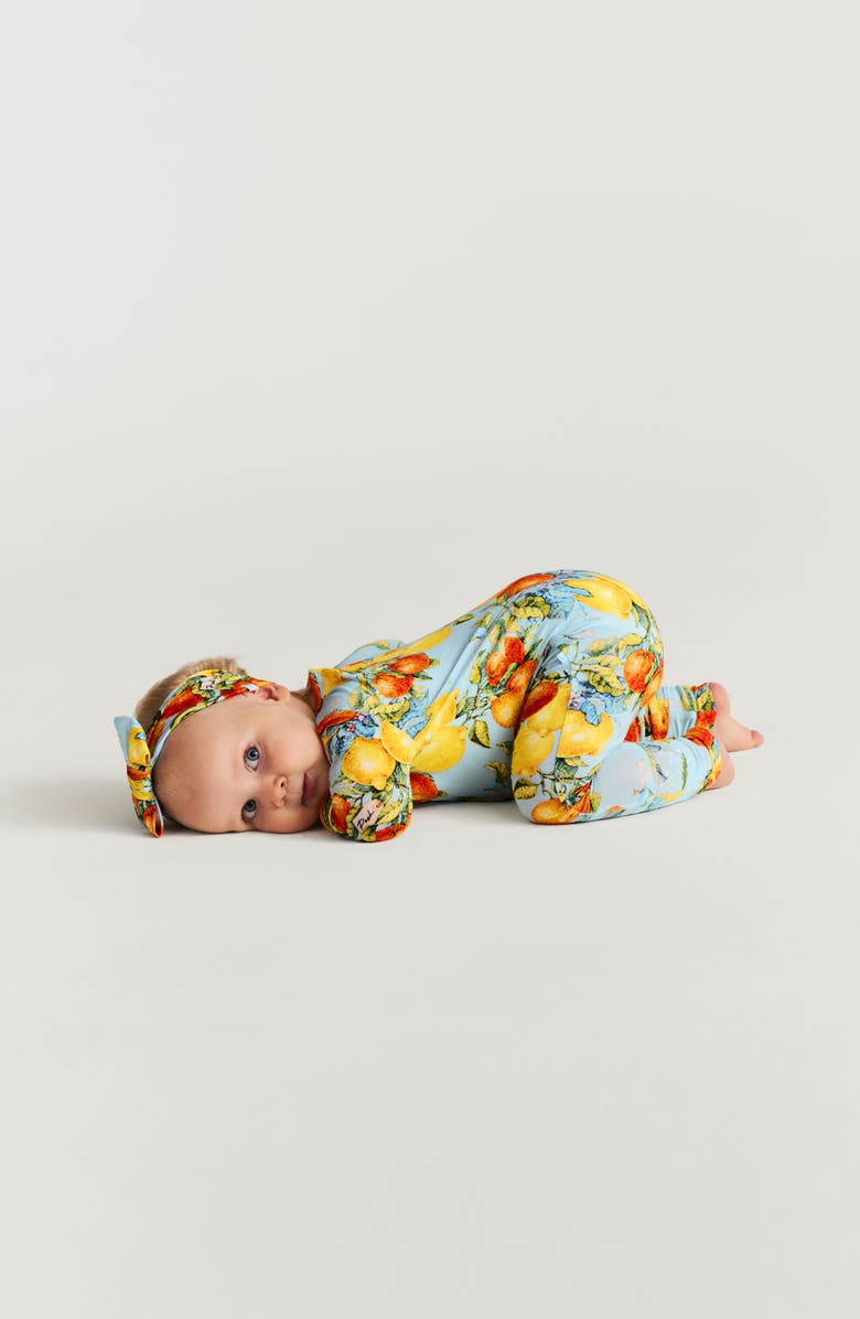 Posh Peanut Print Convertible One-Piece Footie, Alternate, color, Blue