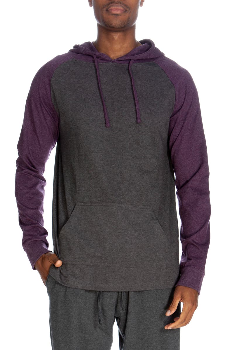 UNSIMPLY STITCHED Raglan Hoodie, Main, color, Heather Grey Purple