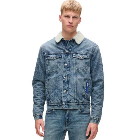 Men's Shearling Denim Jacket