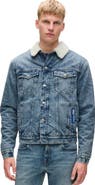 Karl Lagerfeld Jeans Men's Shearling Denim Jacket