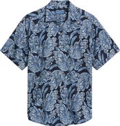 Tommy Bahama Tortola Midnight Blues Short Sleeve Linen Blend Button-Up Shirt