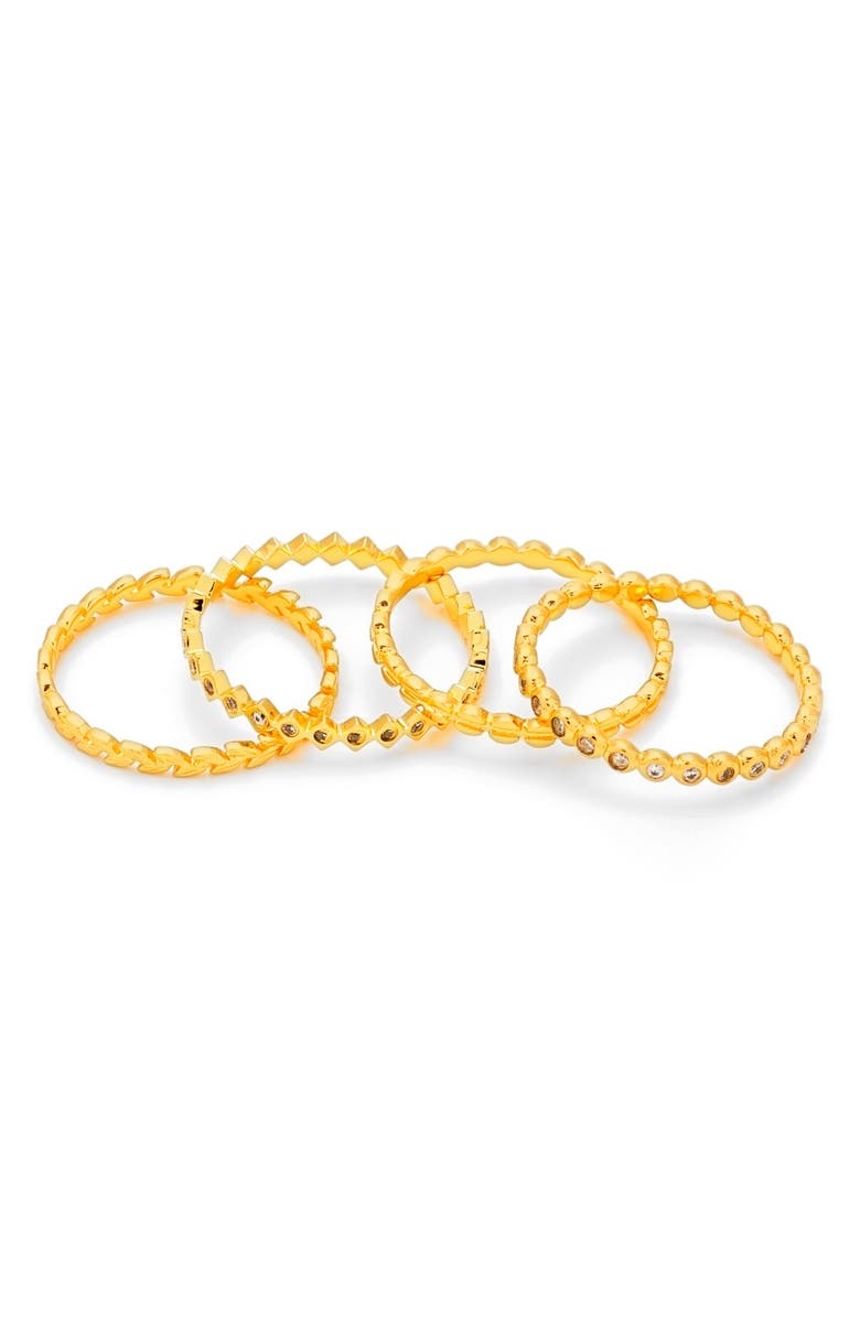 gorjana Stackable Set of 4 Band Rings, Alternate, color, 