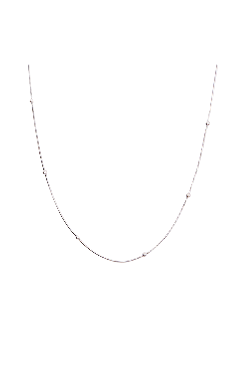 Spero London Italian Bead Chain Sterling Silver Satellite Necklace, Main, color, Silver