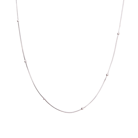 Italian Bead Chain Sterling Silver Satellite Necklace