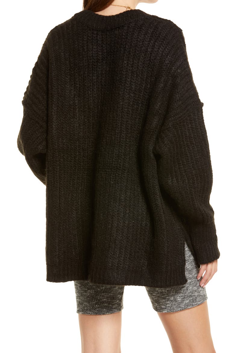 Blue Bell V-Neck Sweater, Alternate, color, BLACK