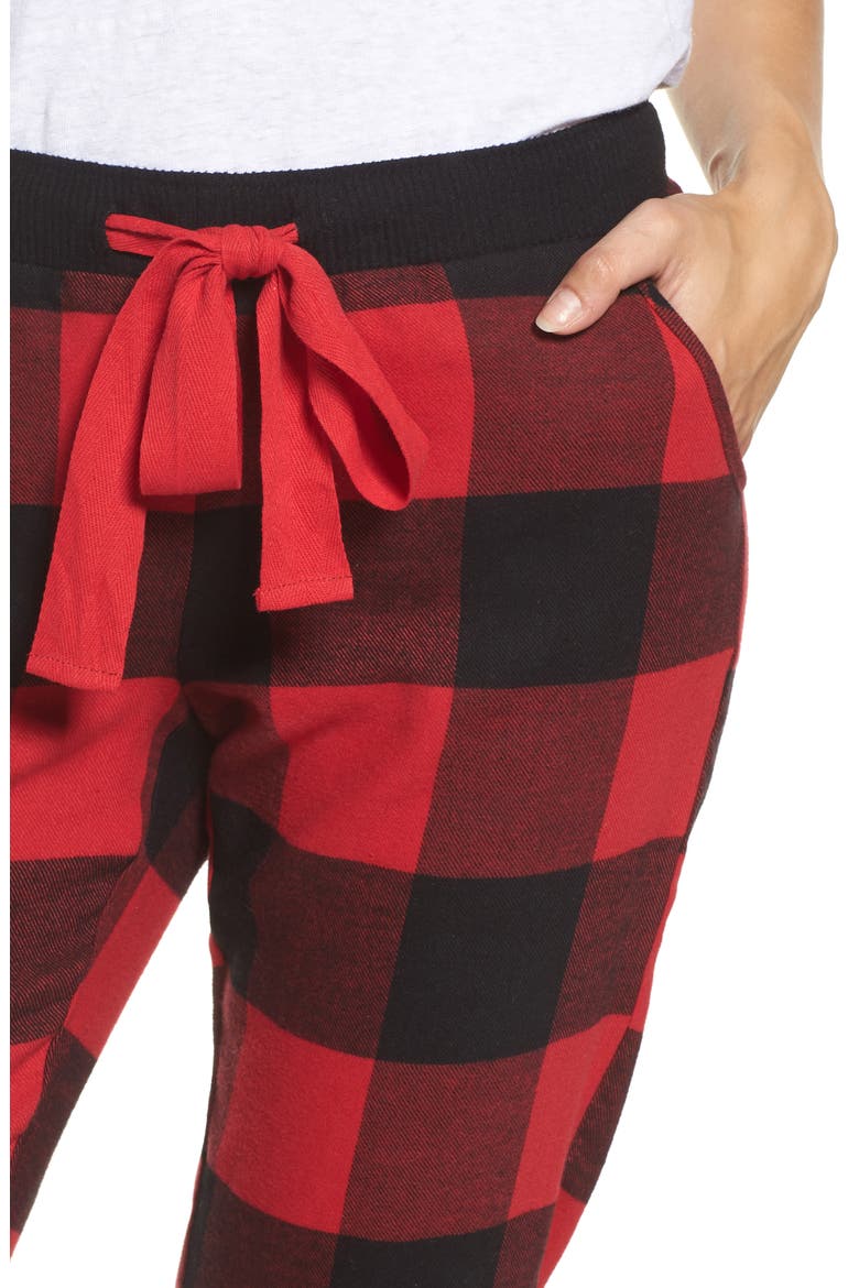 Flannel Lounge Pants, Alternate, color, RED PEPPER BEST BUFFALO