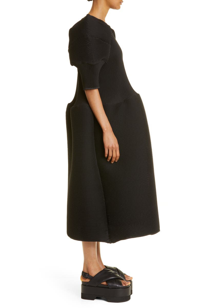 MELITTA BAUMEISTER Ripple Puff Sleeve Plissé Dress, Alternate, color, 