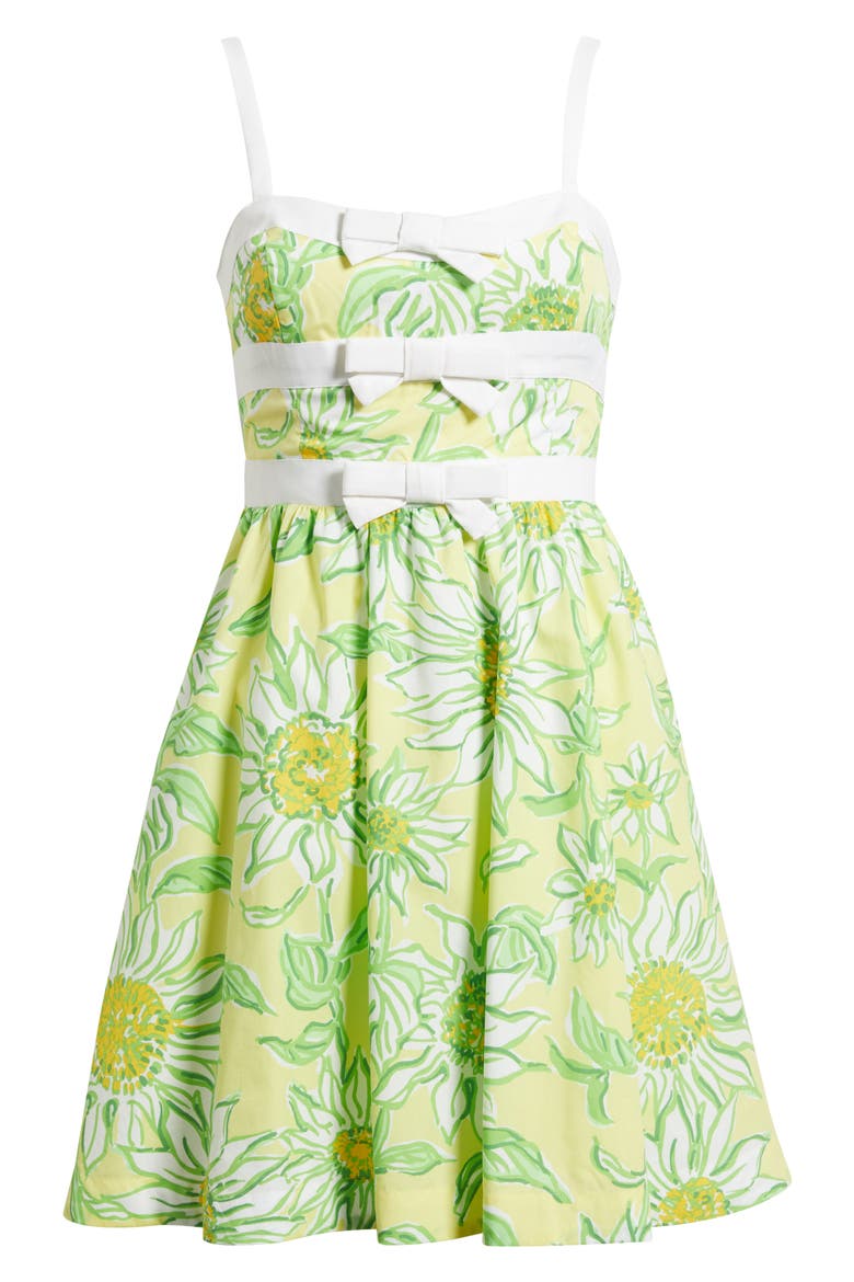 Cheri Floral Cotton Fit & Flare Minidress, Alternate, color, LIMONCELLO SUNBELIEVABLE