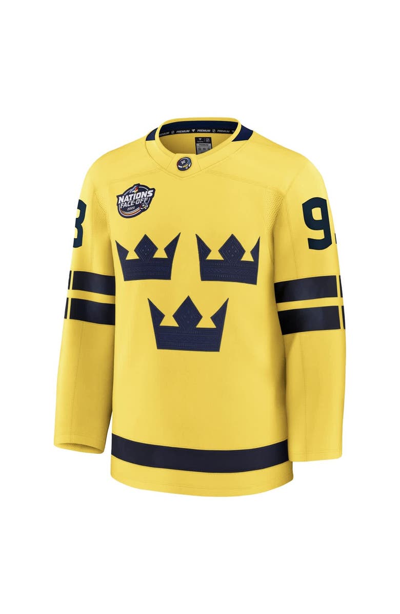 FANATICS Men's Fanatics Mika Zibanejad Yellow Sweden 2025 4 Nations Face-Off Premium Jersey, Alternate, color, 