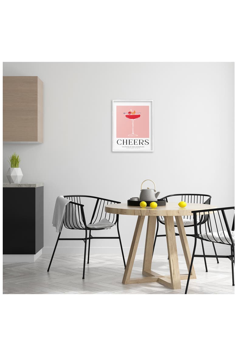 Cheers Cocktail Framed Art Print, Alternate, color, PINK