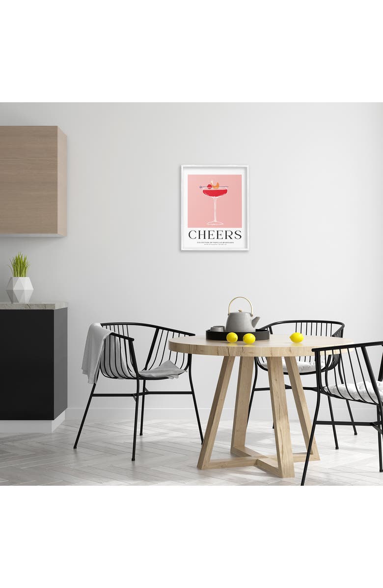 Stupell Industries Cheers Cocktail Framed Art Print, Alternate, color, Pink