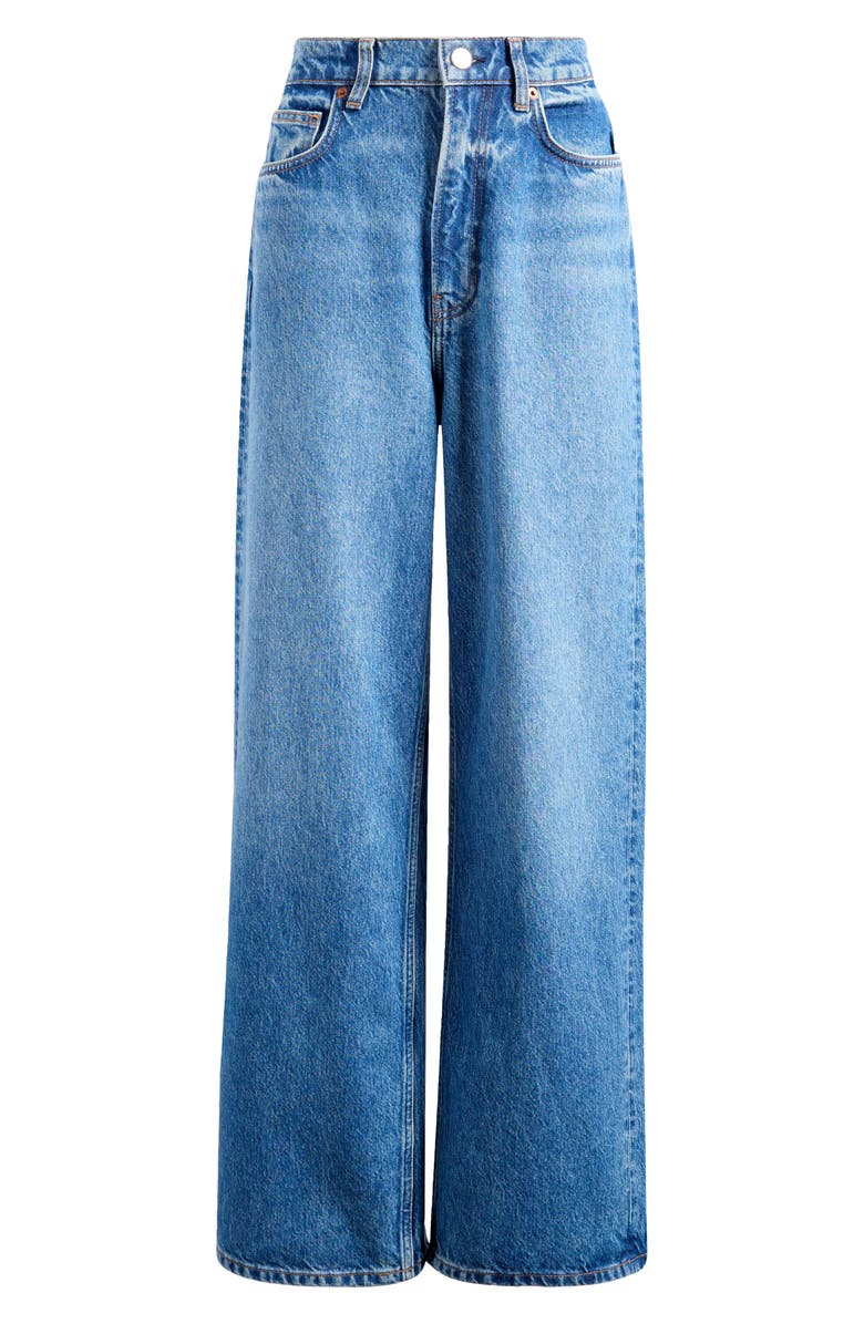 Reformation Wes High Waist Wide Leg Jeans, Alternate, color, Pelican