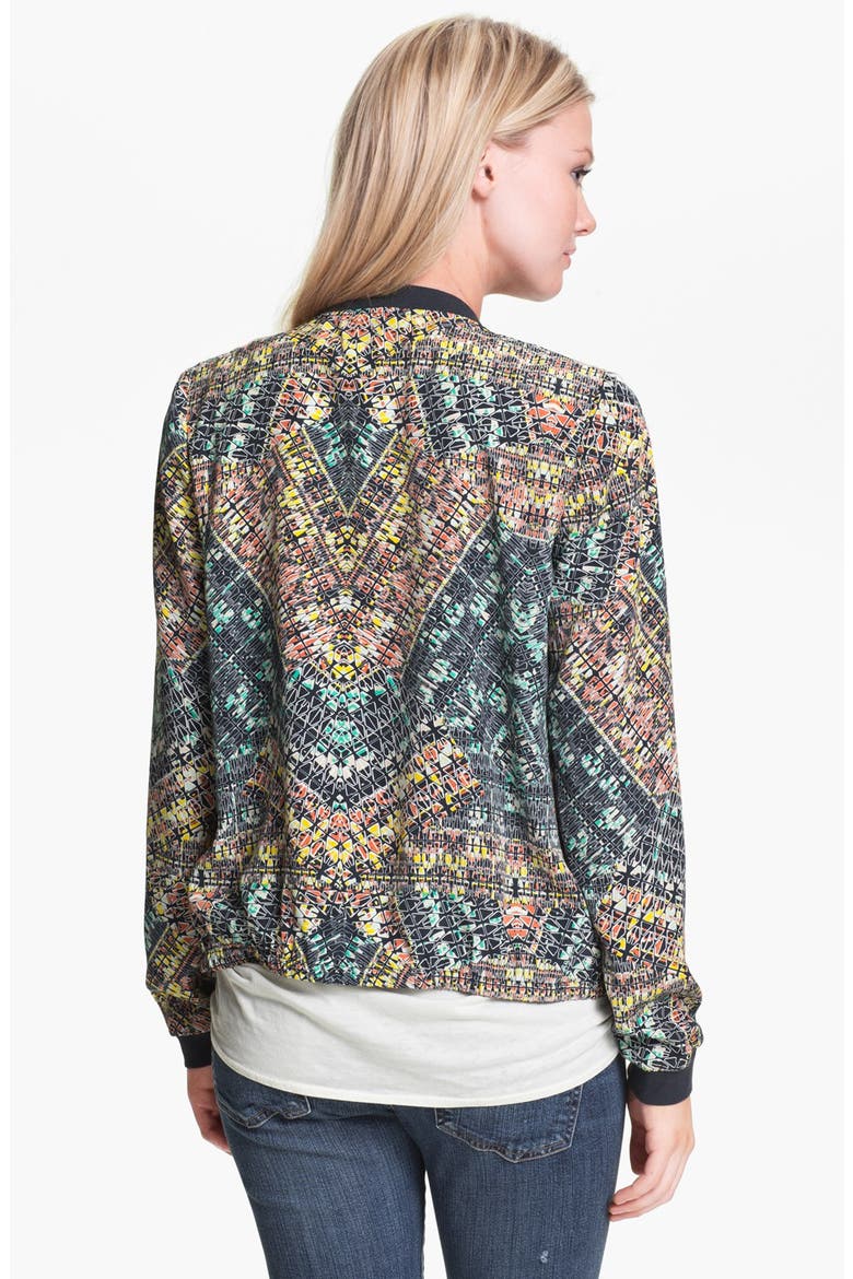 Hinge® Print Baseball Jacket, Alternate, color, SMALL TRIBAL PRINT