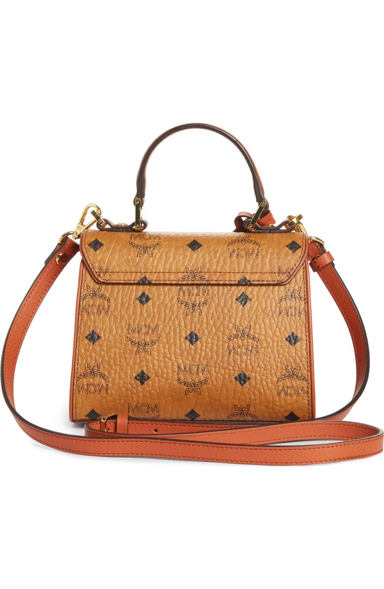 MCM Mini Vintage Visetos Coated Canvas Satchel, Alternate, color,