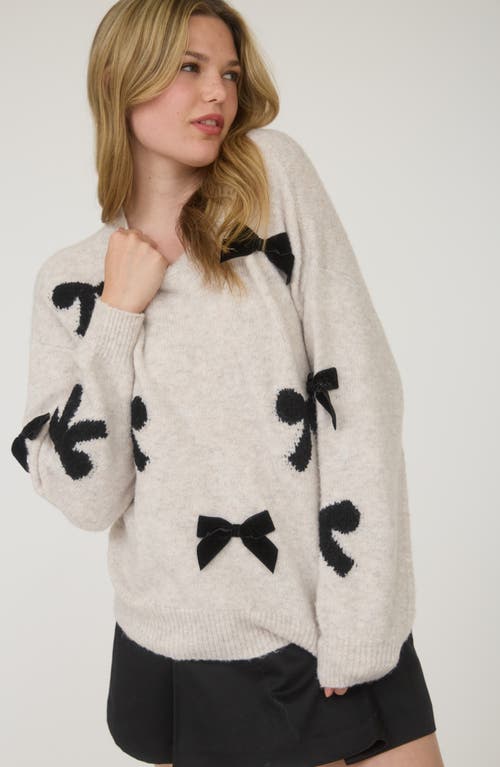 Blu Pepper Bow Embellished Sweater In Multi