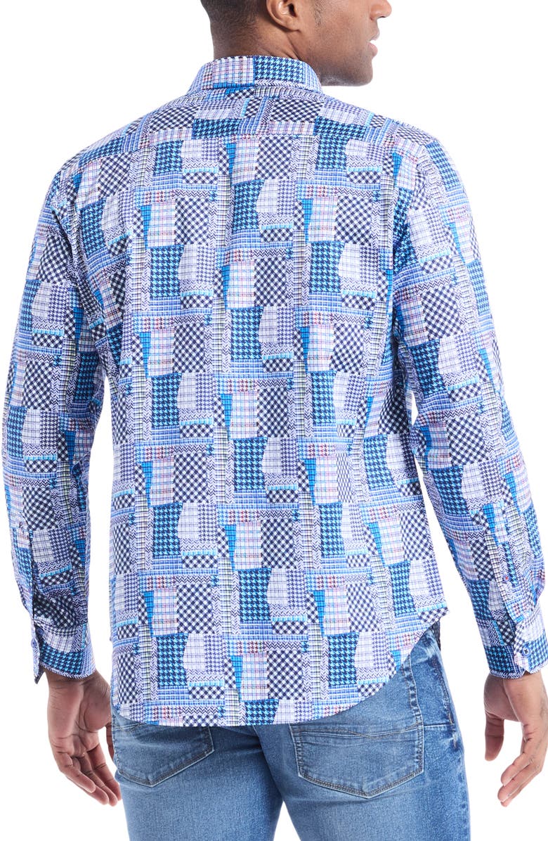 Robert Graham Westgrove Patchwork Print Button-Up Shirt, Alternate, color, 