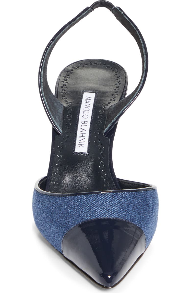 Manolo Blahnik Capsli Cap Toe Slingback Pump, Alternate, color, Blue/ Navy