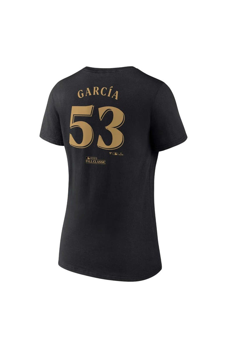 FANATICS Women's Fanatics Branded Adolis Garcia Black Texas Rangers 2023 World Series Champions Plus Size Name & Number V-Neck T-Shirt, Alternate, color, 