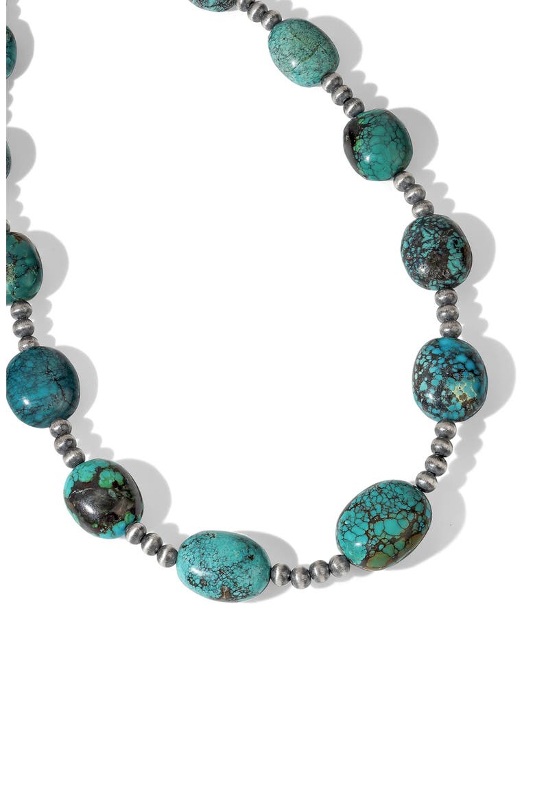 Turquoise Silver Plated Necklace, Alternate, color, BLUE