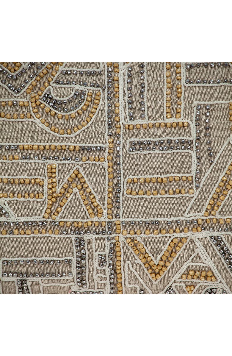 PARKLAND COLLECTION Beaded Geometric Accent Pillow, Alternate, color, Beige