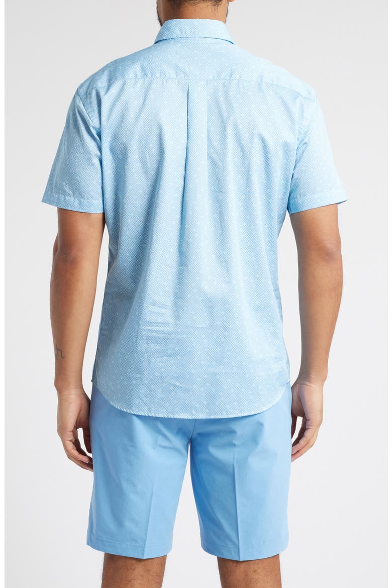 James Geo Print Short Sleeve Cotton Button-Up Shirt, Alternate, color, PALE BLUE