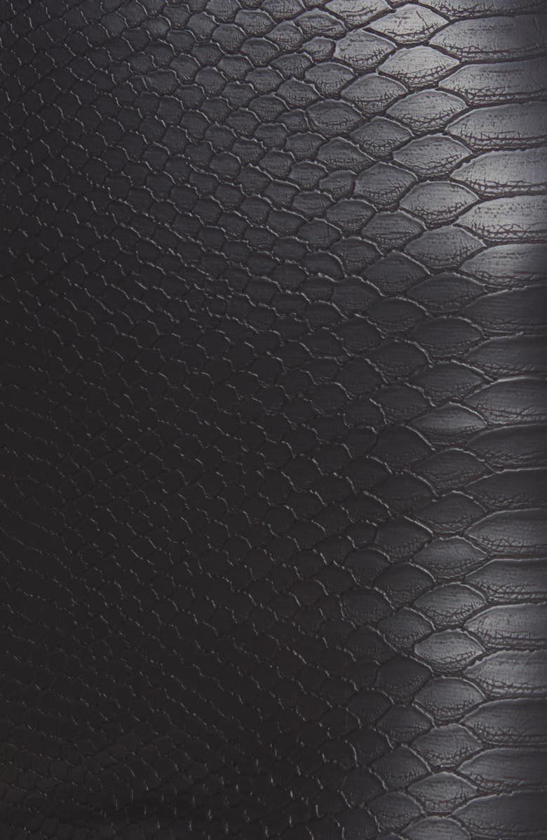 Hue Croc Embossed High Waist Faux Leather Leggings, Alternate, color, Black