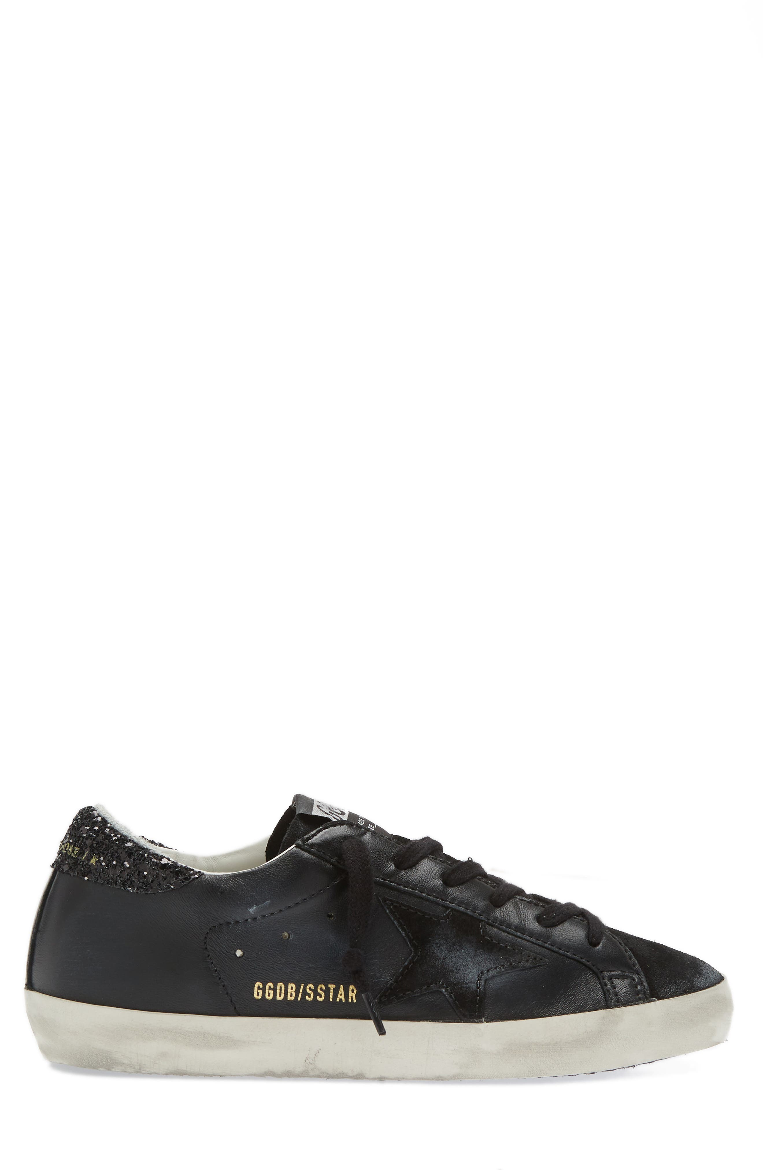 Golden Goose Super-Star Low Top Sneaker, Alternate, color, Black