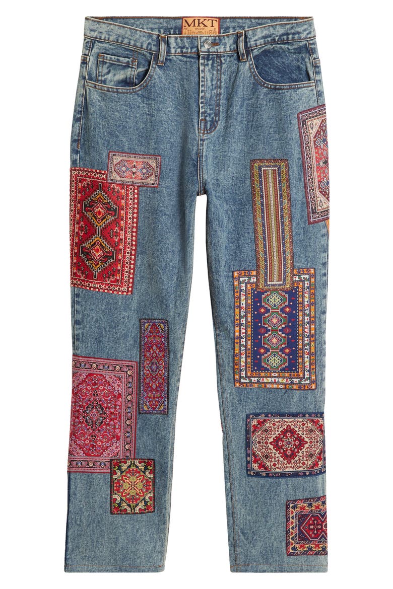 Rug Dealer Label Jeans, Alternate, color, BLUE DENIM