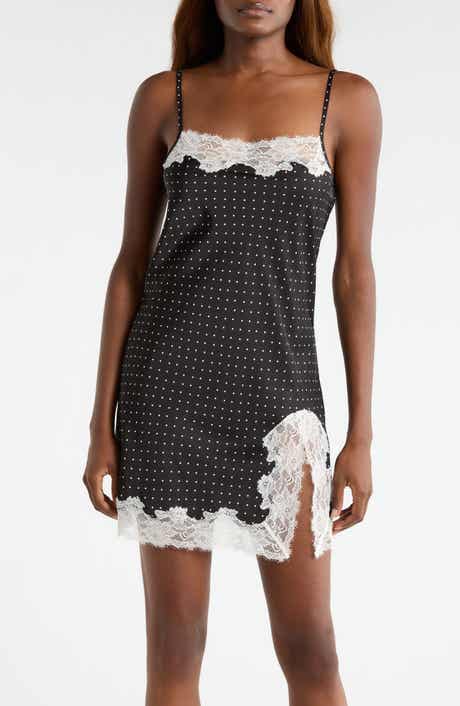 Lace Trim Satin Chemise
