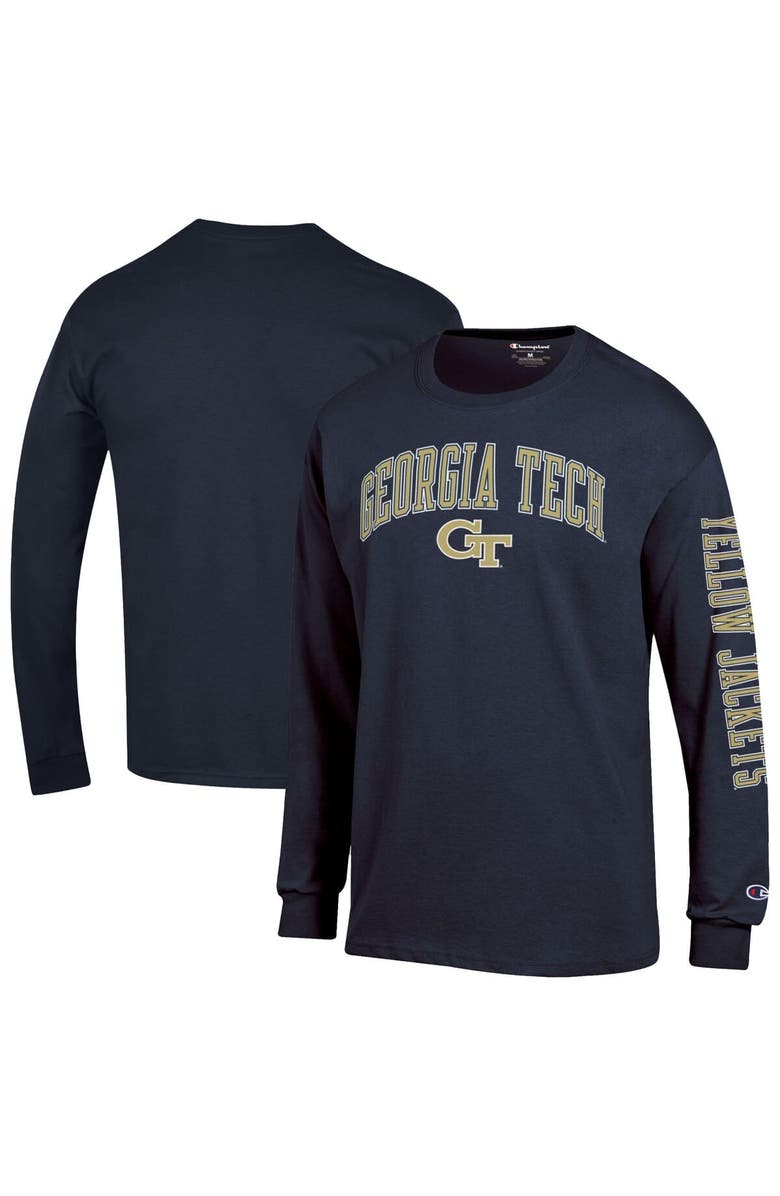Champion Men's Champion Navy Georgia Tech Yellow Jackets Arch Over Logo 2-Hit Long Sleeve T-Shirt, Main, color, Navy