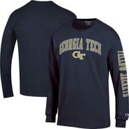 Champion Men's Champion Navy Georgia Tech Yellow Jackets Arch Over Logo 2-Hit Long Sleeve T-Shirt