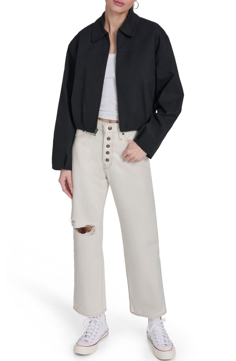 Levi's Crop Bubble Hem Bomber Jacket, Alternate, color, Black