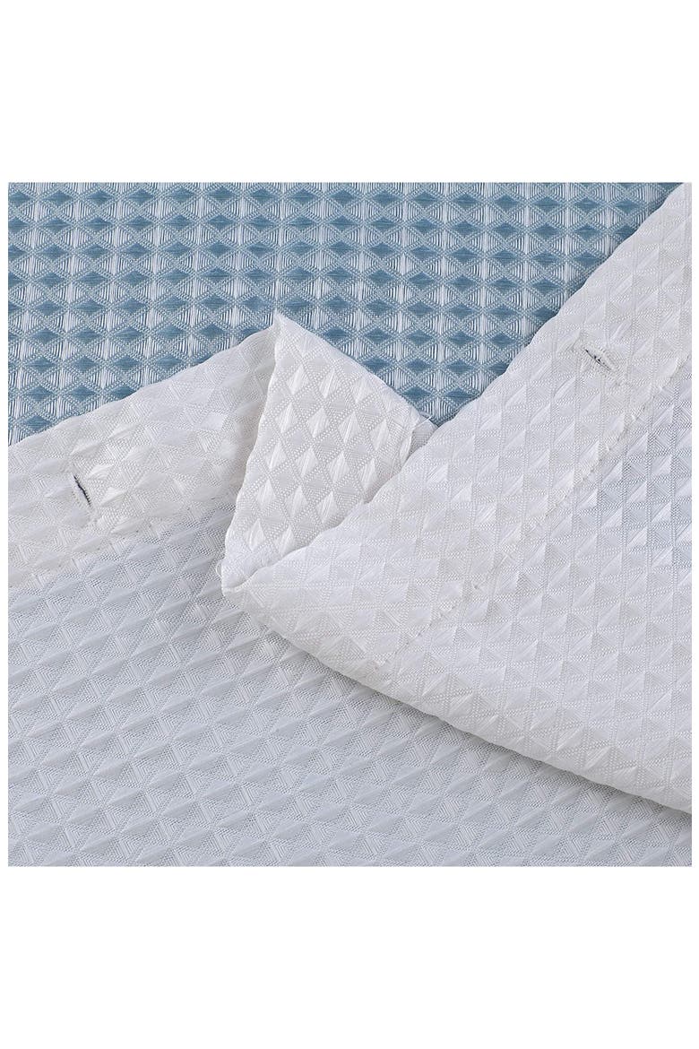 Shades Ombré Waffle Texture Shower Curtain, Alternate, color, AQUA