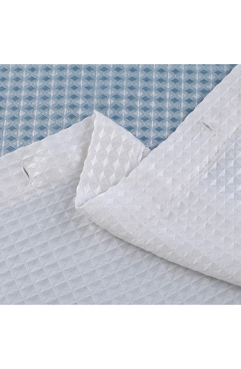 DAINTY HOME Shades Ombré Waffle Texture Shower Curtain, Alternate, color, Aqua