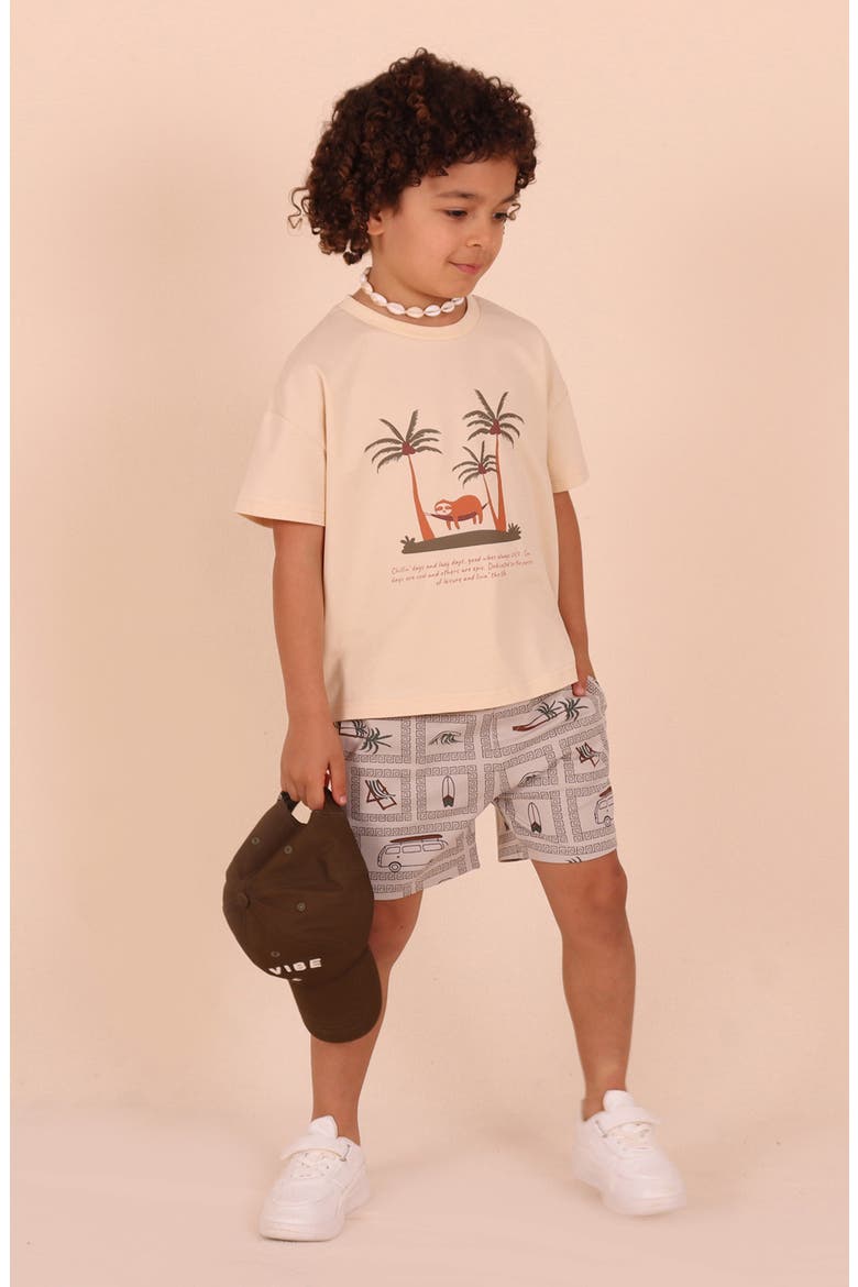 Kids' Surfing Life Print Shorts, Alternate, color, GREY