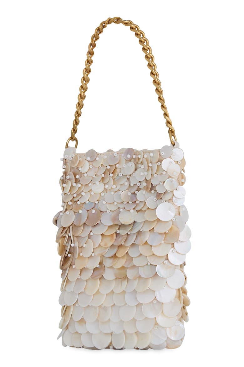 Ashlee Shimmery Phone Pouch, Alternate, color, NATURAL