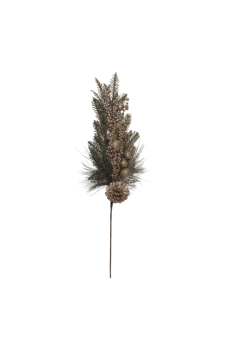 Transpac Multicolor Christmas Pine Spray with Golden Accents for Decor, Alternate, color, Green