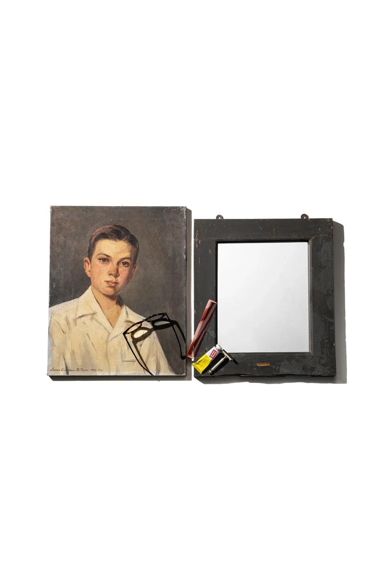 PUEBCO Vintage Window Mirror, Alternate, color, Industrial Blue