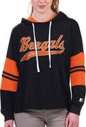 STARTER Women's Starter Black Cincinnati Bengals Bump And Run Long Sleeve Hoodie T-Shirt