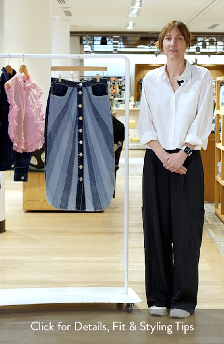 Apolline Denim Midi Skirt, sales video thumbnail