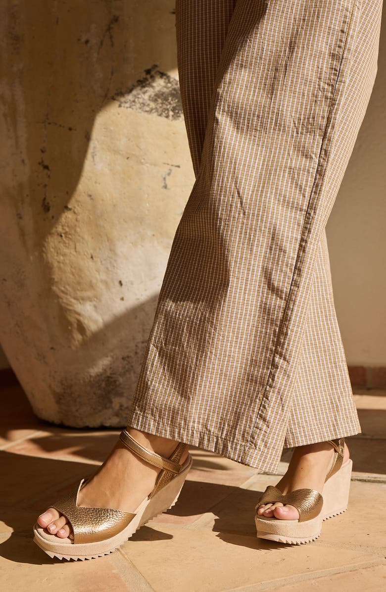Pedro Garcia Fantina Platform Wedge Sandal, Alternate, color, Cava Cervo Lame
