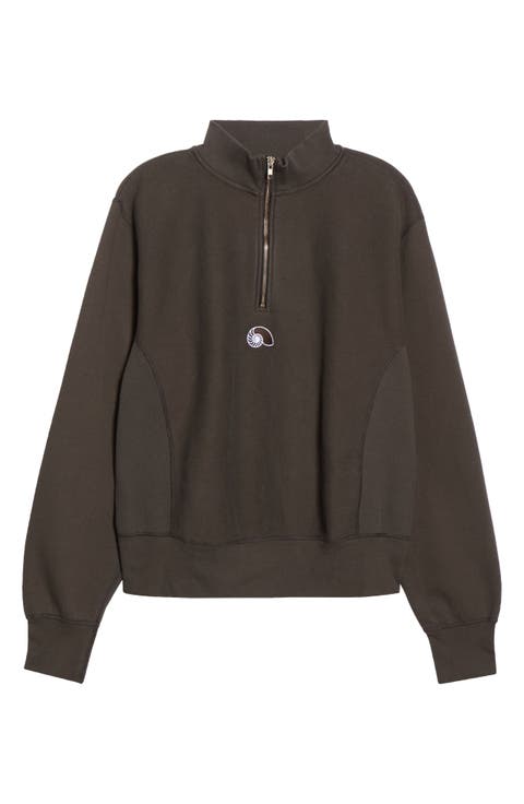 Cotton Fleece Half Zip Sweatshirt